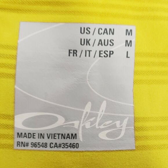 Oakley Womens Medium Tank Top Sleeveless Shirt Stiped Yellow Scoop Neck Stretch - Picture 8 of 10
